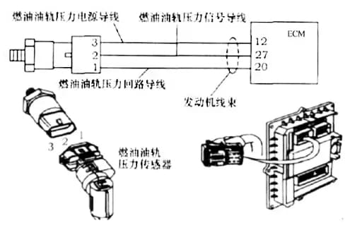 燃油油軌壓力傳感器線路結(jié)構(gòu) 燃油油軌壓力傳感器線路結(jié)構(gòu)