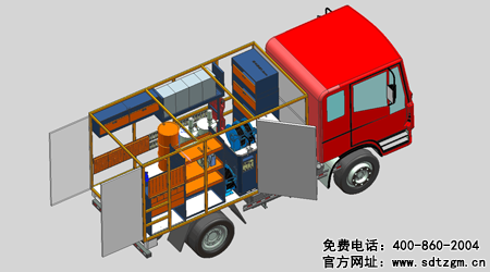 山東田中卡車養(yǎng)護搶修服務(wù)車右側(cè)視圖